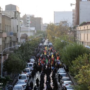 تجمع مقابل سفارت فرانسه در محکومیت توهین به پیامبر اسلام